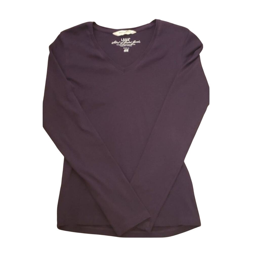 LOGG H&M Plum V-Neck Long Sleeve Tee Size Medium